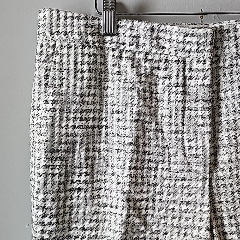 Ann Taylor Houndstooth high waist ankle pants sz 10 white black new WP87